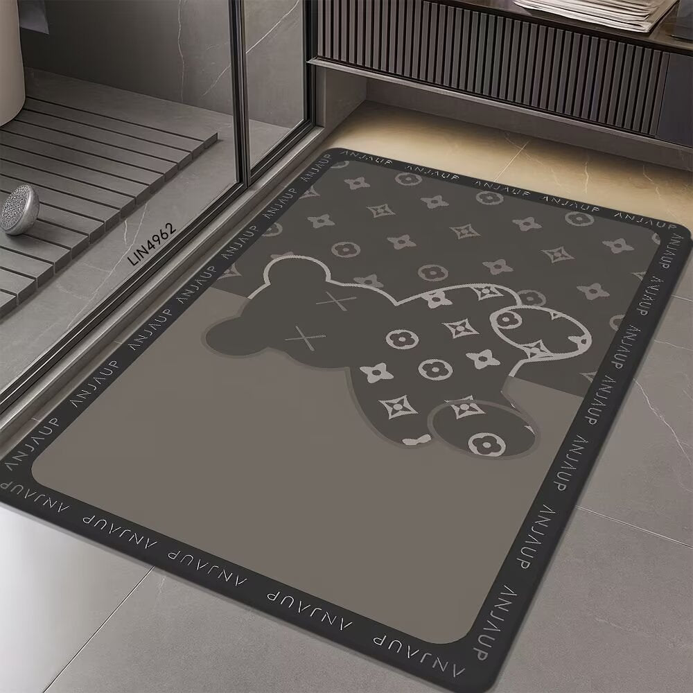 Geometric Hexagonal Pattern Bath Mat Stornfield