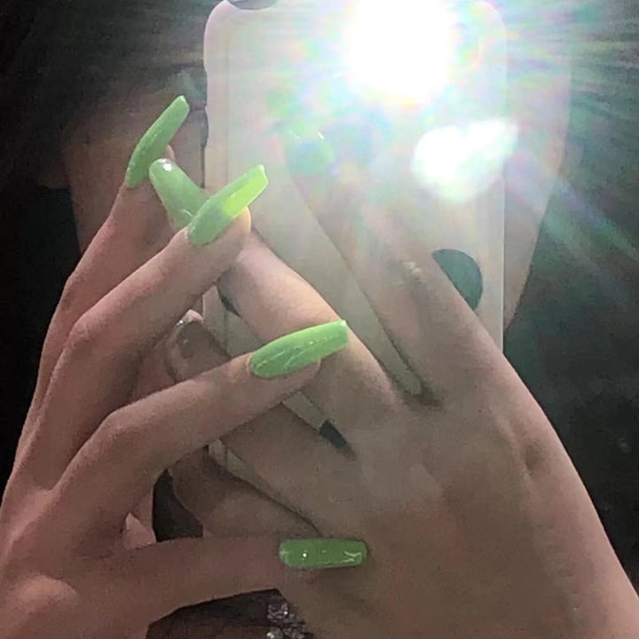 Artificial nails with long French tip design Stornfield