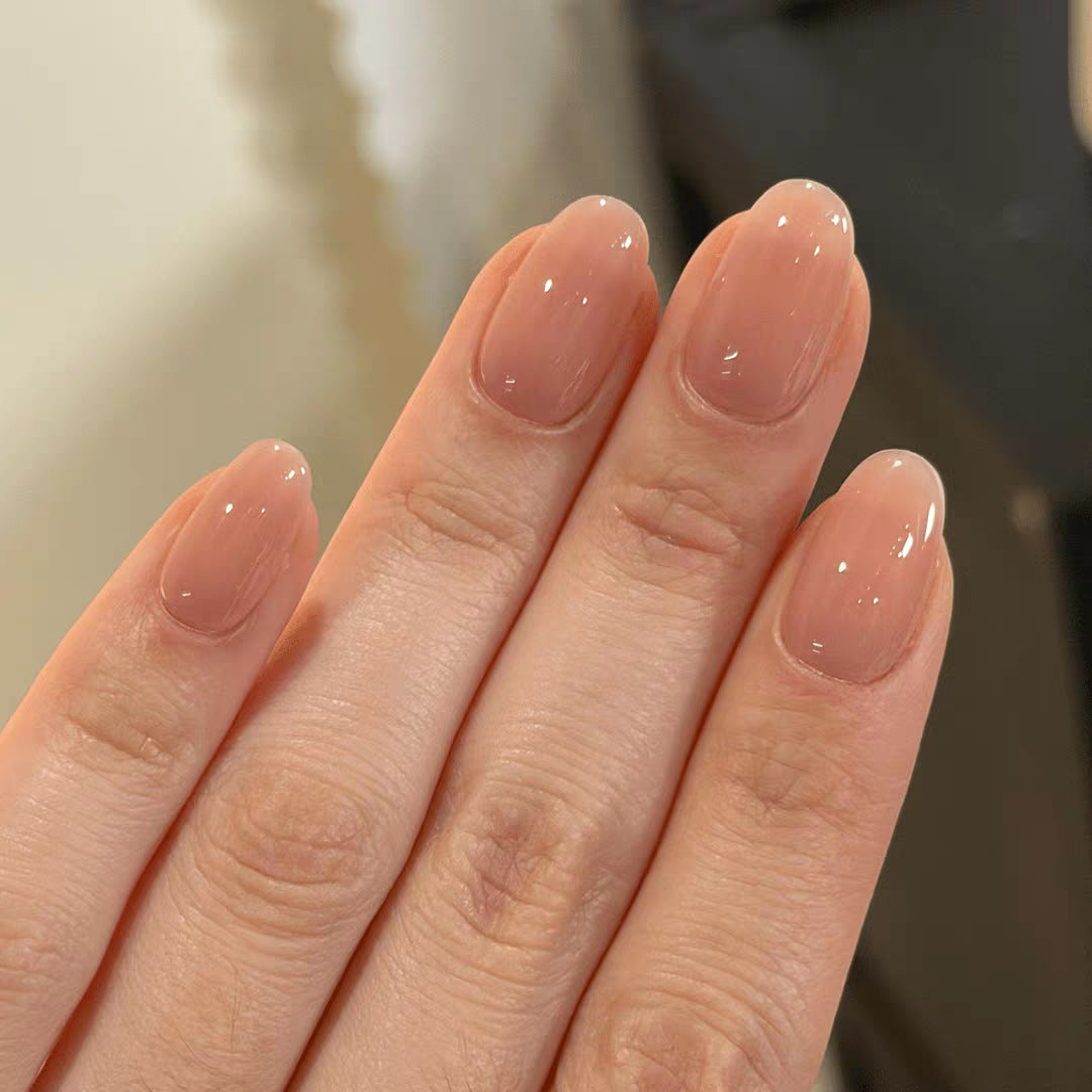 Glossy Natural Almond-Shaped Press-On Nail Tips Stornfield