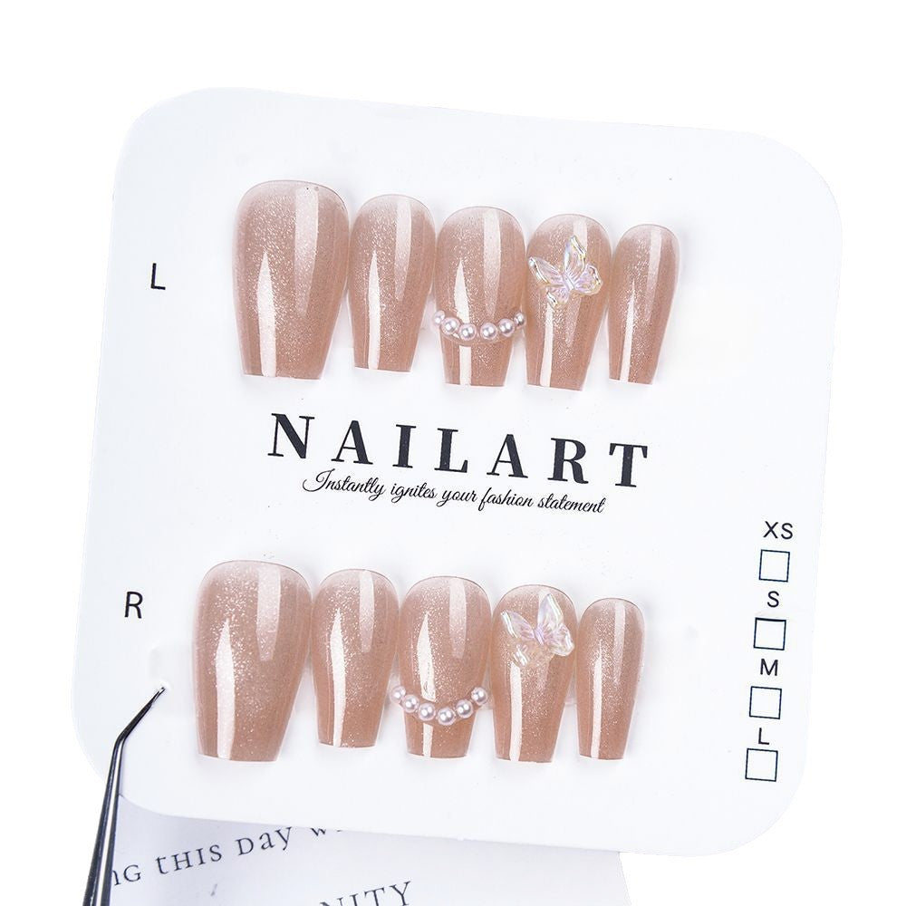 Elegant Stiletto Press-On Nails with Decorative Floral Accents Stornfield