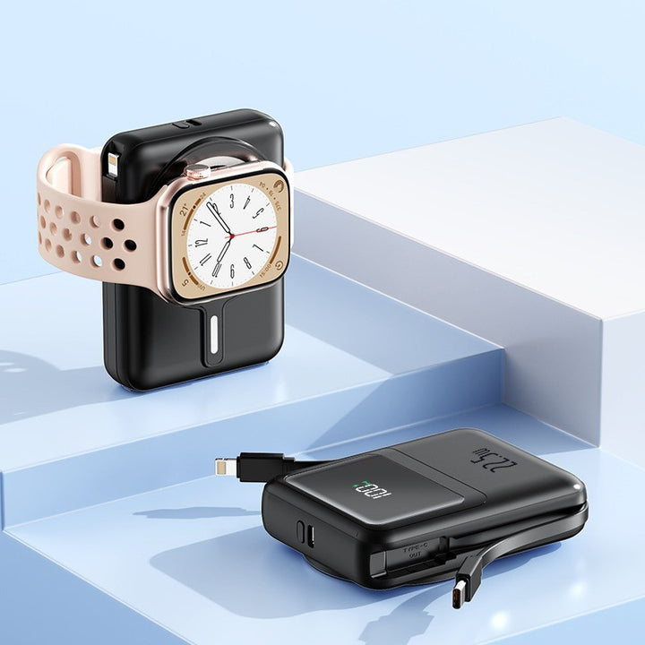 Portable power bank with integrated Apple Watch mounting mechanism and fast charging function Stornfield
