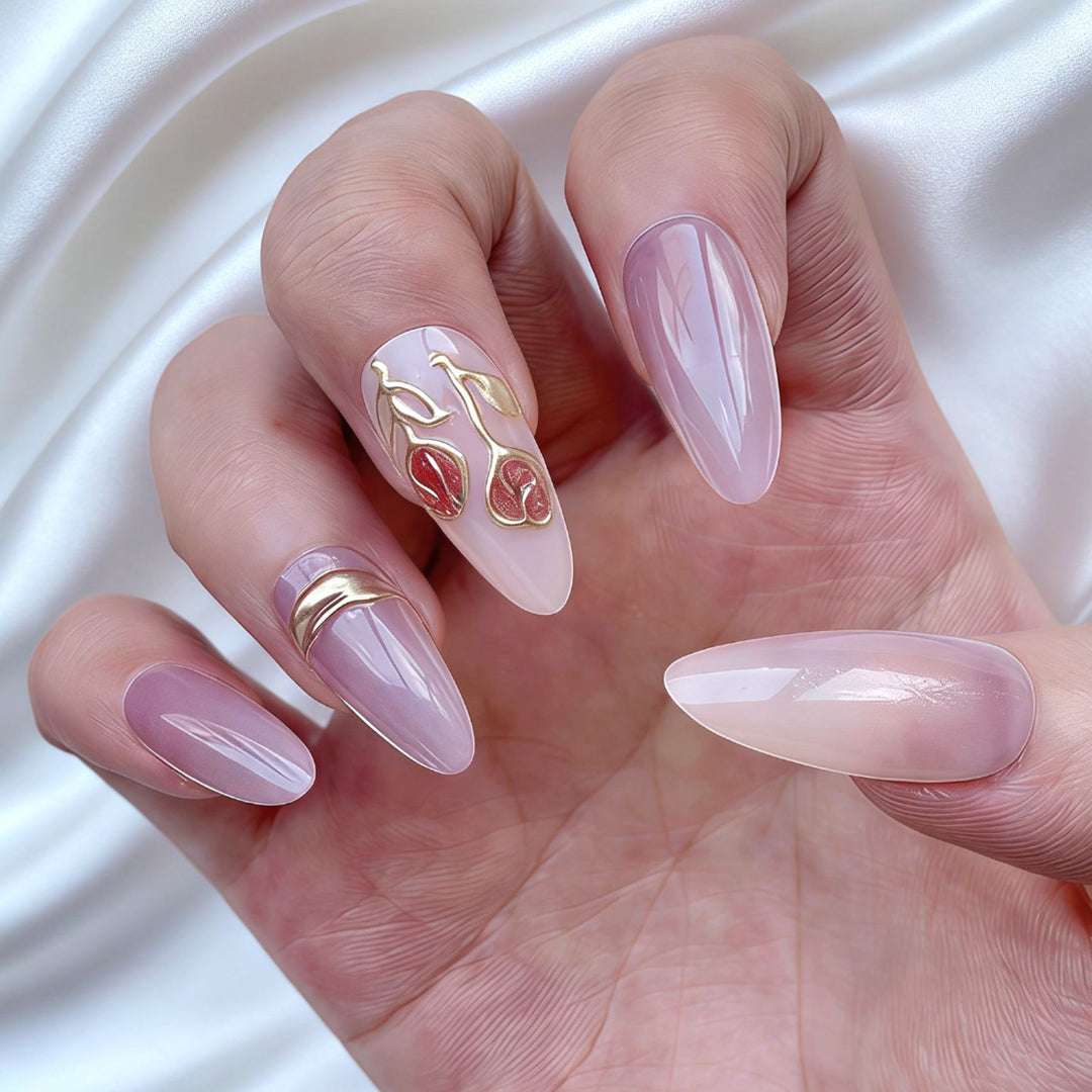 Floral Embellished Press-On Nail Set Stornfield