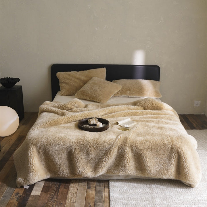 Large luxurious faux fur throw