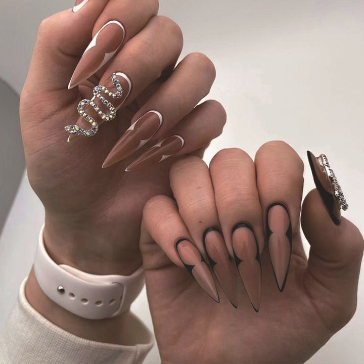 Artistic Nail Extensions with Elegant Stiletto Design Stornfield