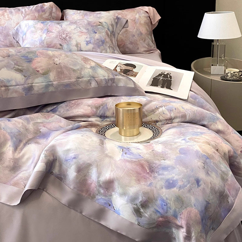 Decorative Luxury Floral Satin Duvet Cover Set Stornfield