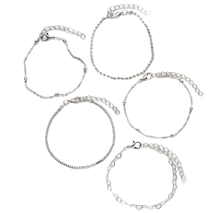 Silver Heart Charm Bracelet Set Stornfield