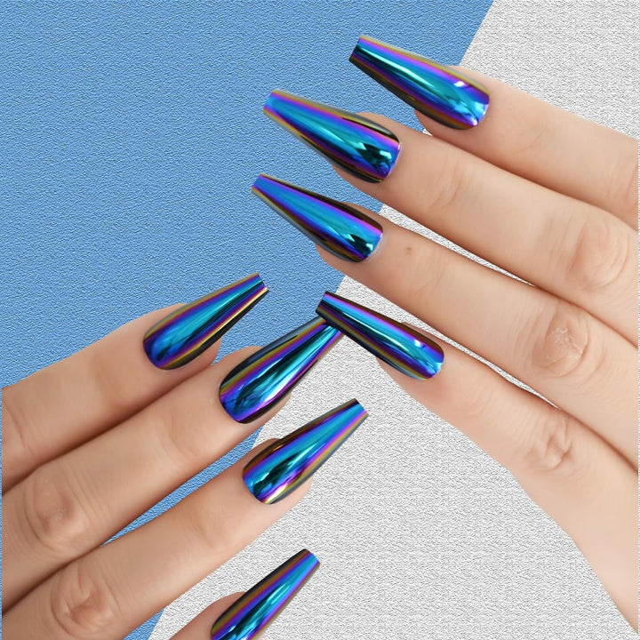 Artificial nail tips with holographic shine Stornfield