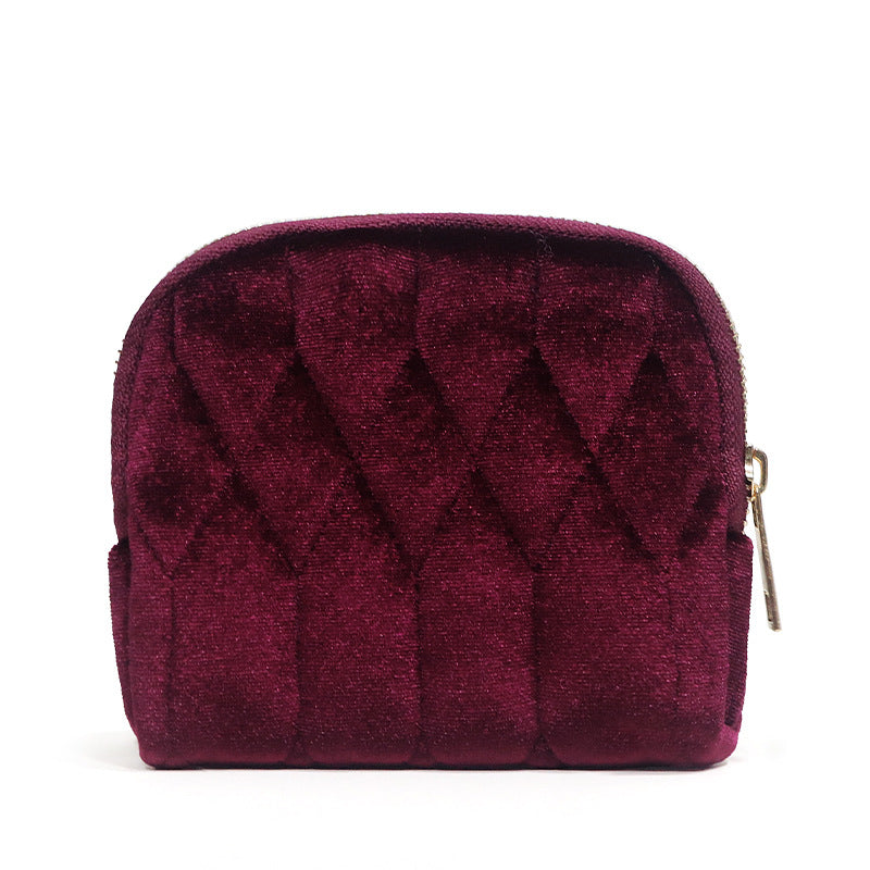Luxurious Quilted Velvet Makeup Pouch