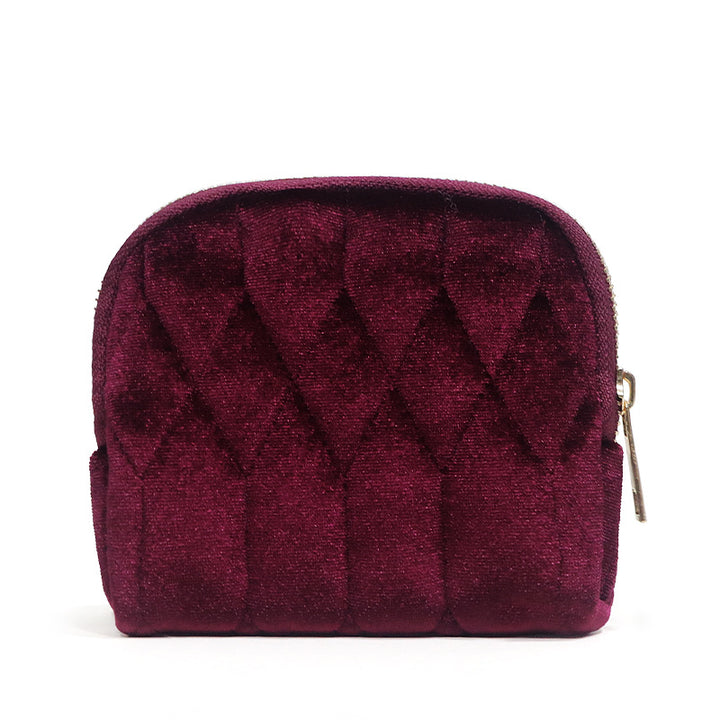 Luxurious Quilted Velvet Makeup Pouch