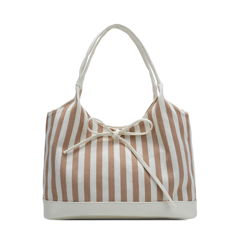 Striped Casual Tote Bag