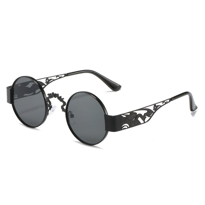 Women's artistic round sunglasses with elegant filigree frame Stornfield