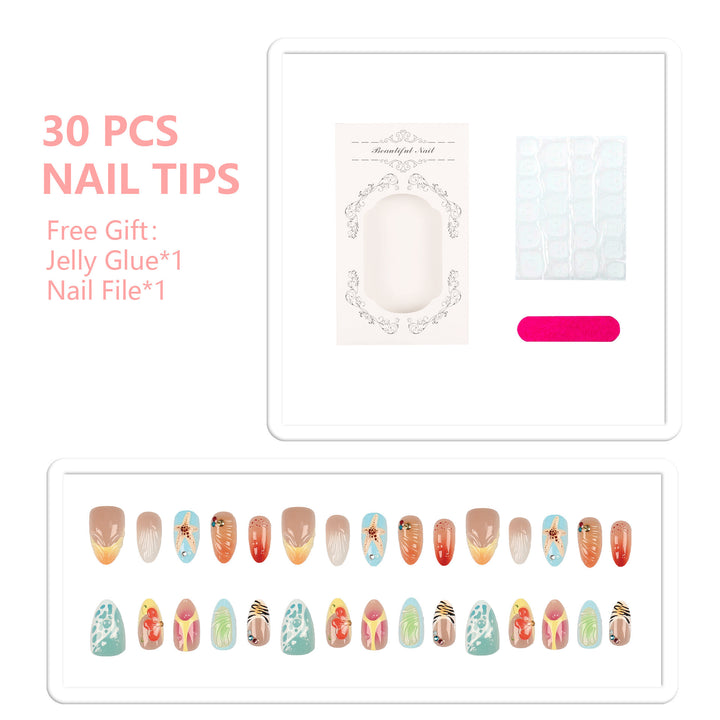 Artistic Press-On Nail Tips Set with Adhesive and File