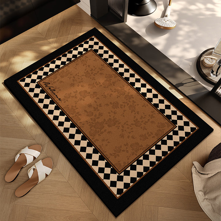 Checkerboard Patterned Entryway Mat Stornfield