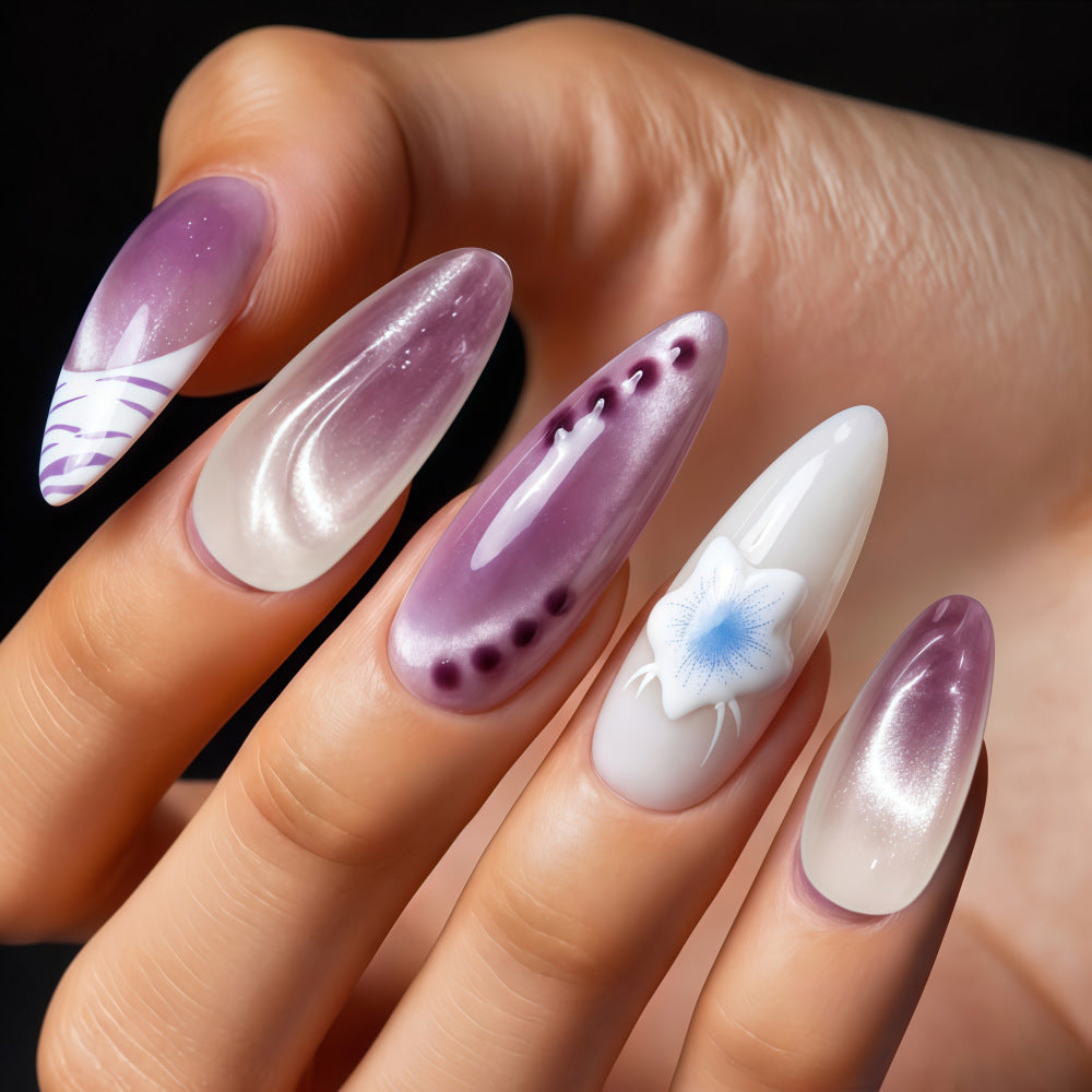 Creative artificial nails with floral design Stornfield