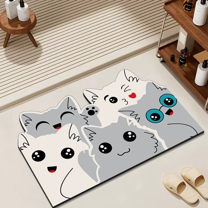 Playful Cat-Themed Area Mat
