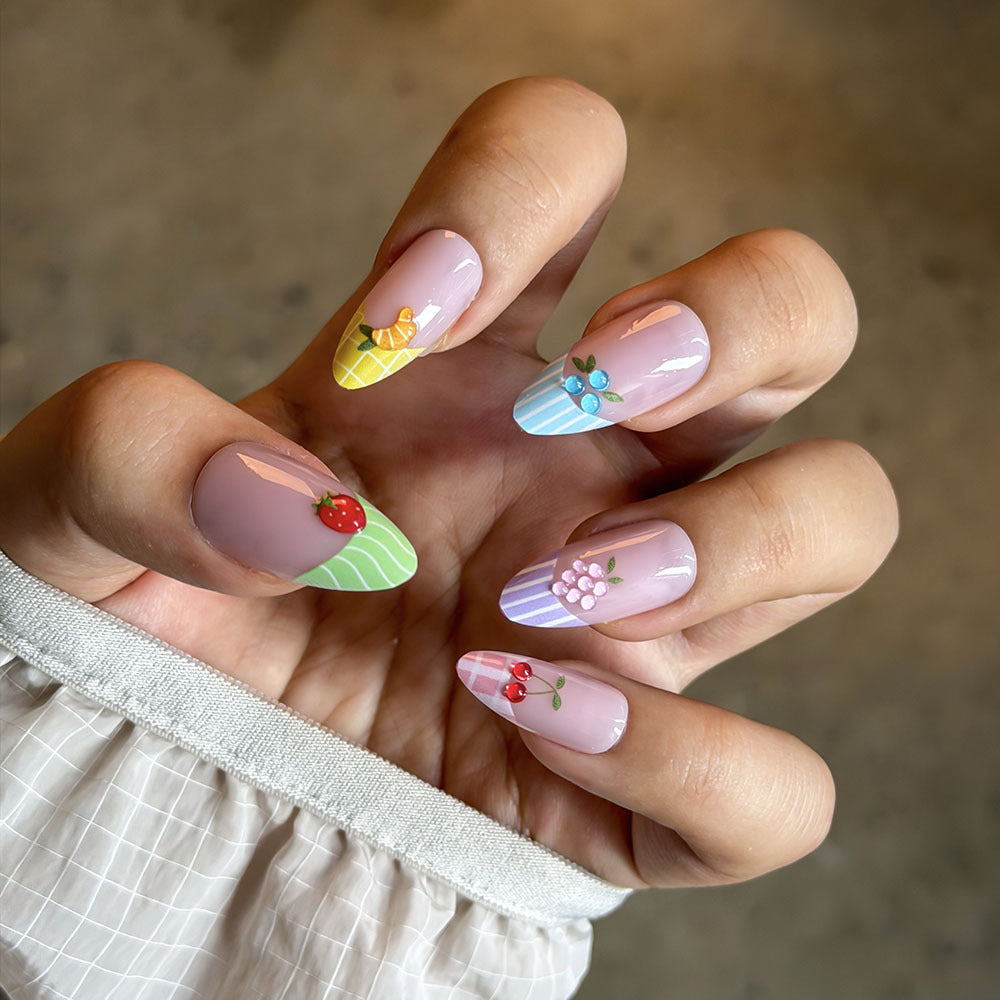 Fruit-Inspired Artistic Press-On Nail Set Stornfield