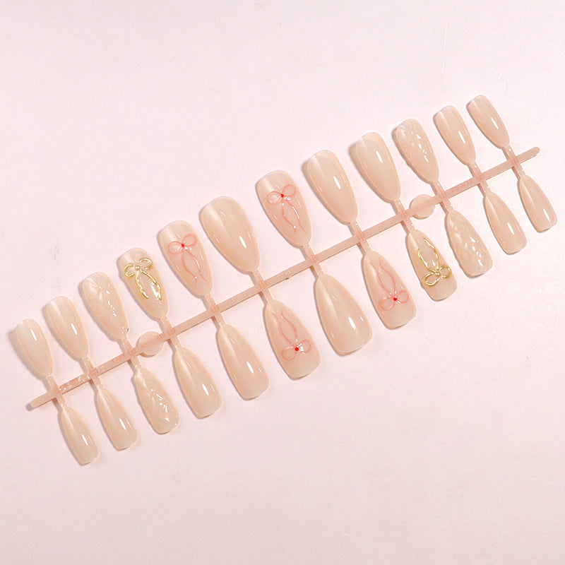 Decorative Press-On Nail Art Set with Bow Highlights Stornfield