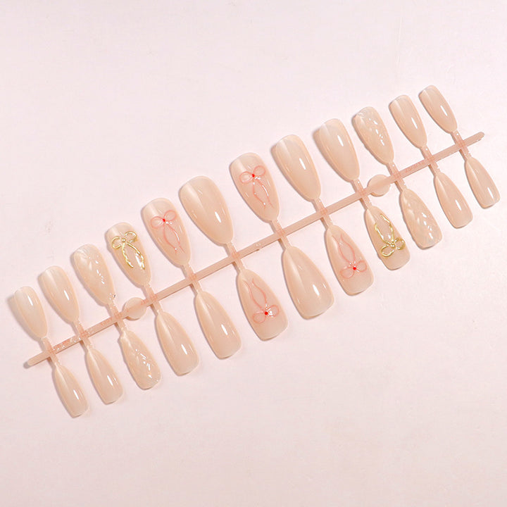 Decorative Press-On Nail Art Set with Bow Highlights Stornfield