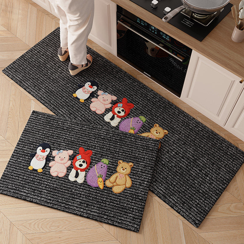 Cartoon-Themed Anti-Fatigue Kitchen Mat