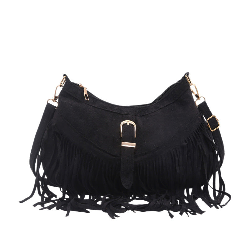 Bohemian Suede Fringe Handbag