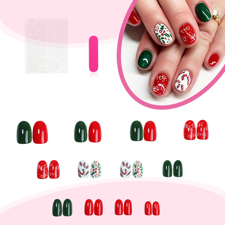 Artificial nail set with festive Christmas designs Stornfield