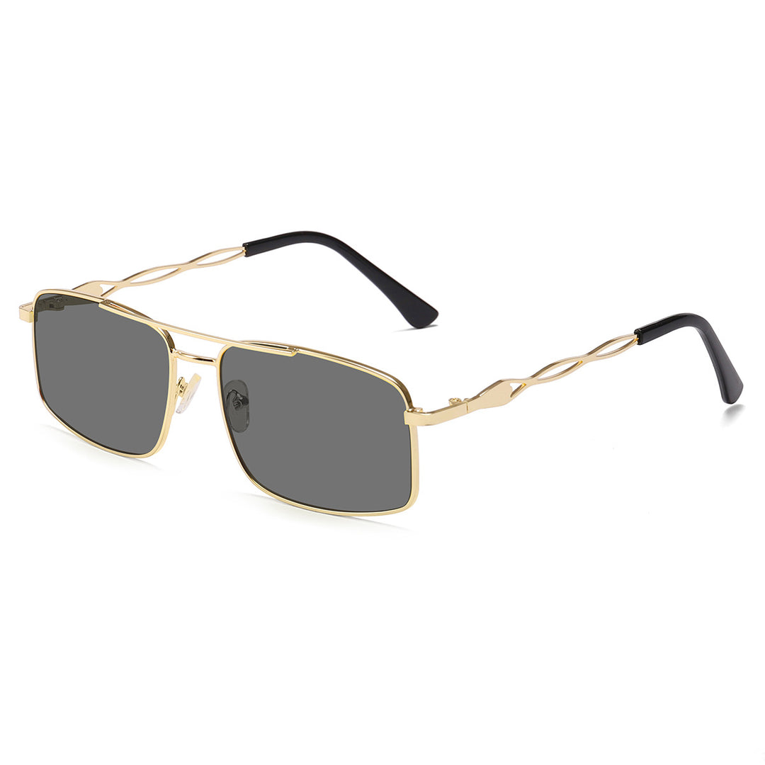 Women's sunglasses with trendy rectangular frame and yellow lenses Stornfield