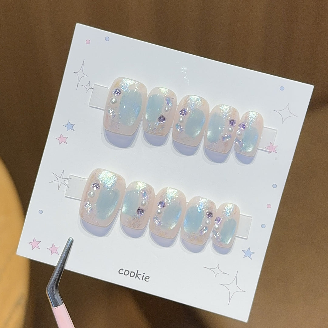 Artificial nails with pearl and glitter decoration Stornfield