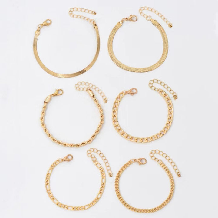 Multi-Style Gold Chain Bracelet Set Stornfield