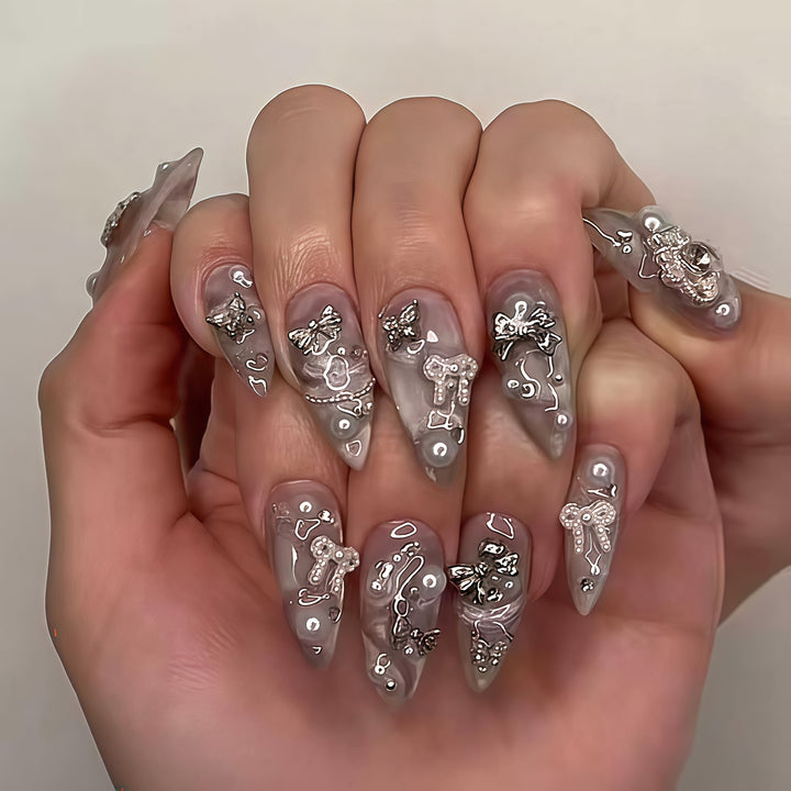 Decorative Stiletto Press-On Nail Set Stornfield