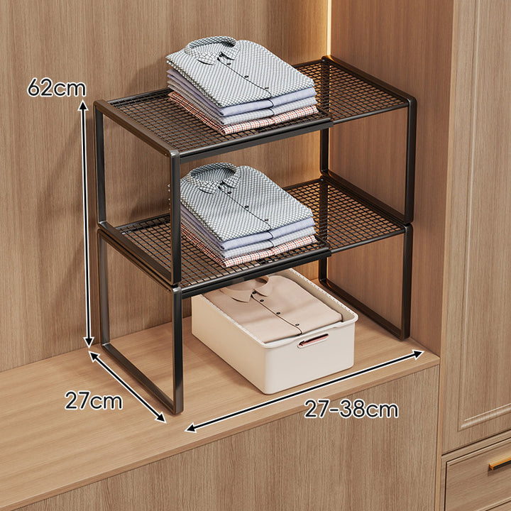 Adjustable Mesh Shelf Riser for Closet Countertop and Cabinet