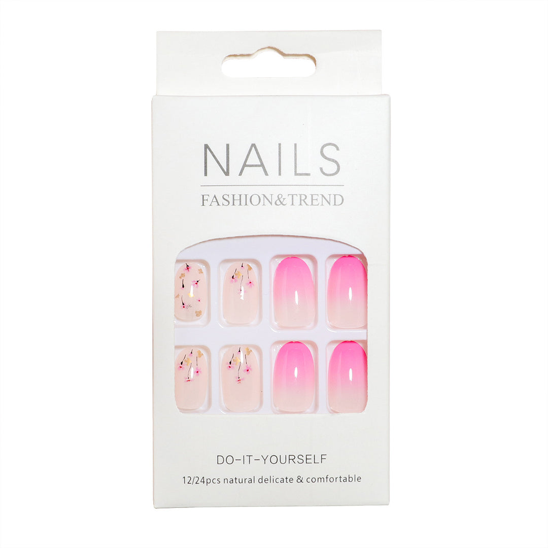 DIY Press-On Nail Art Set with Flower Design Stornfield