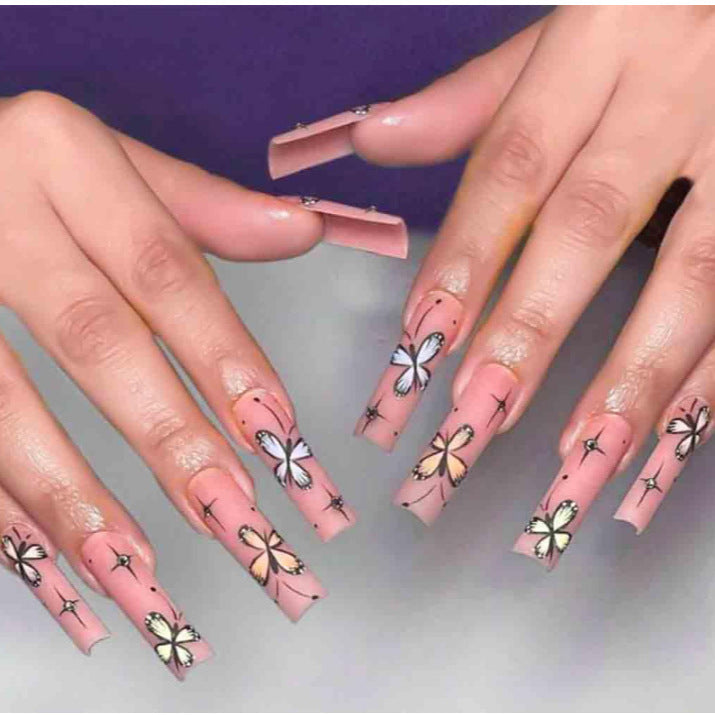 Artistic Floral Ombre Nail Tips Stornfield