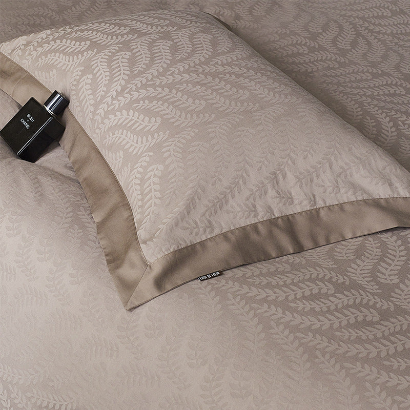 Washed Cotton-Linen Textured Duvet Cover Set with Matelassé Finish and Pillow Shams