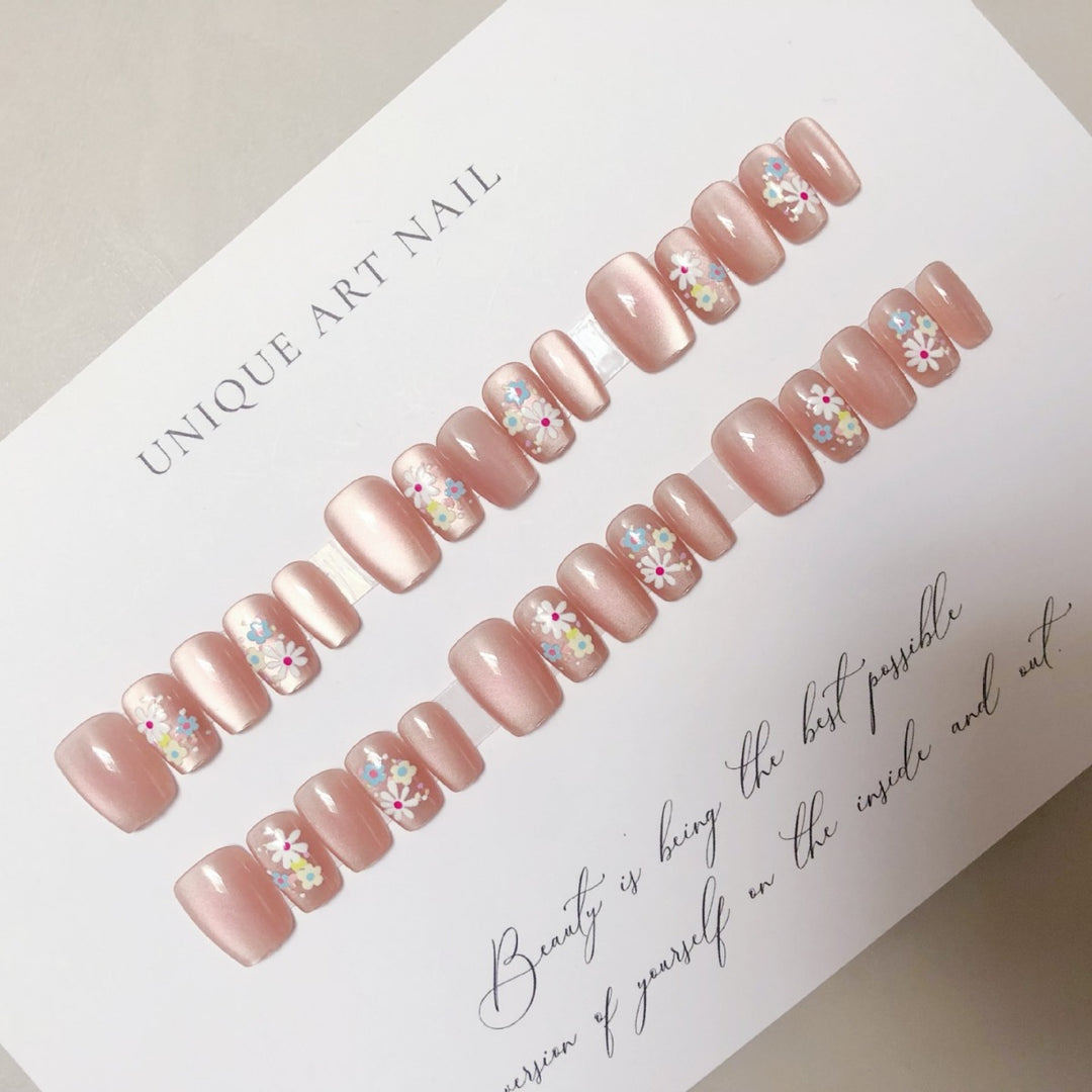 Floral-Embellished Gel Nail Art Set