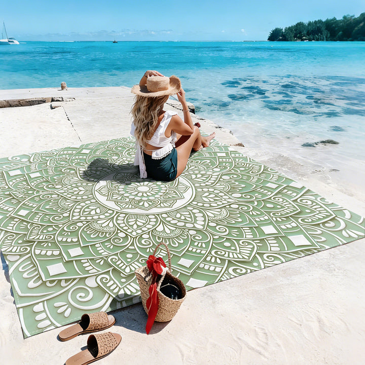 Mandala Design Beach Mat Stornfield