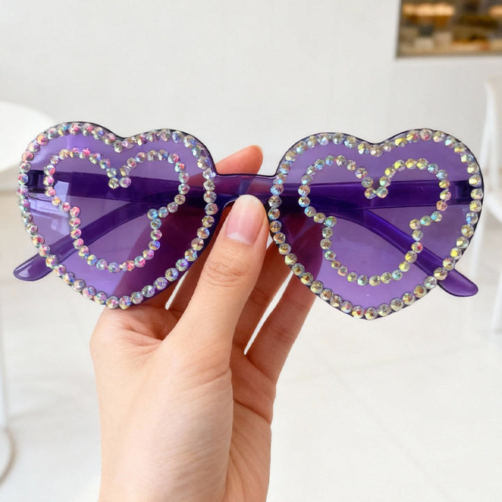 Rhinestone-Accented Heart-Shaped Sunglasses Stornfield 1787141236