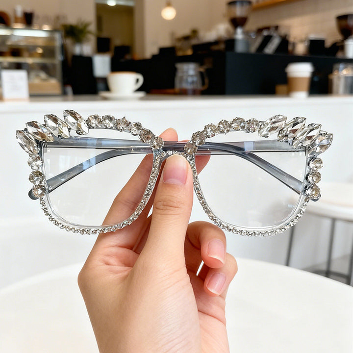 Glamorous Rhinestone-Embellished Cat-Eye Sunglasses Stornfield