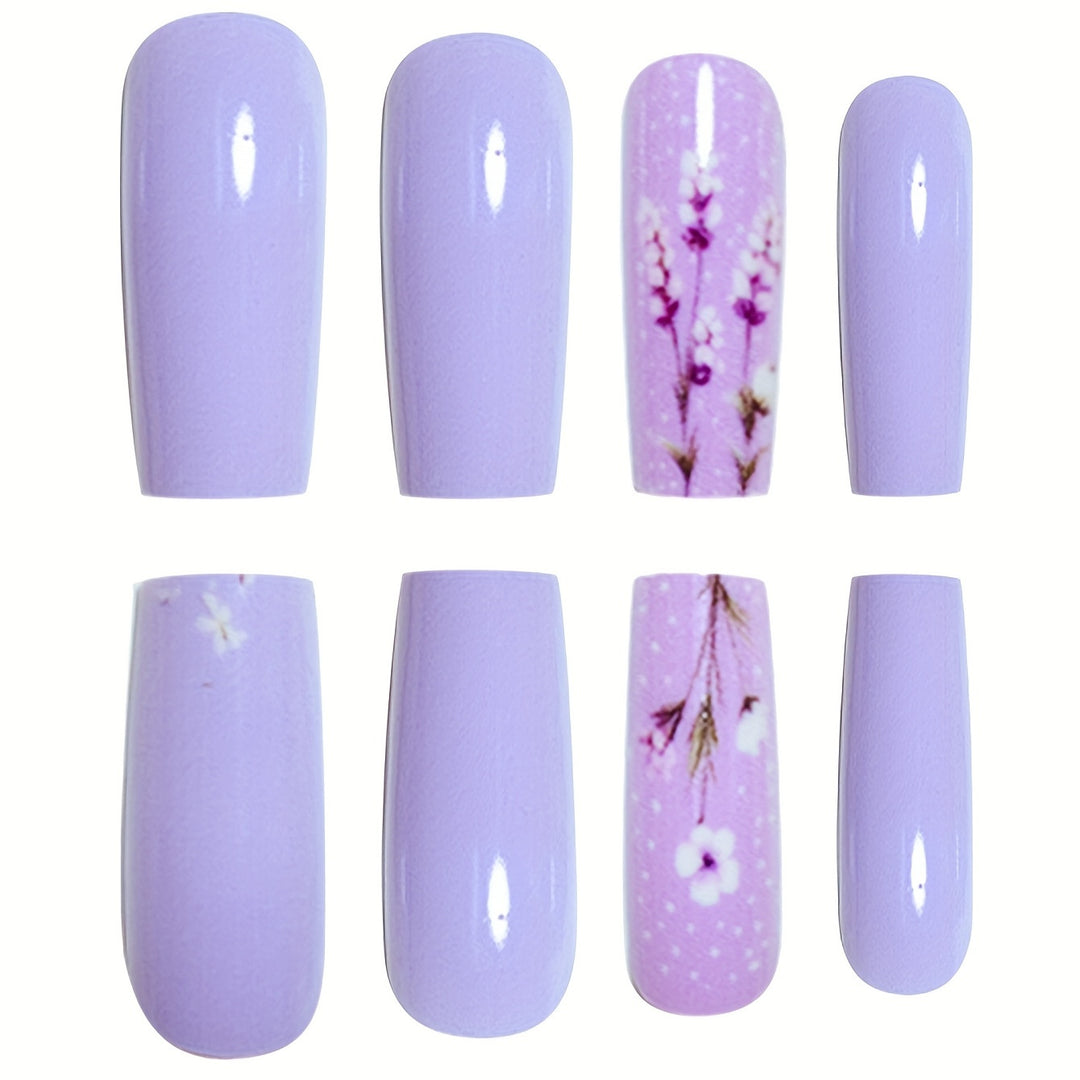Artfully Designed Floral Acrylic Nail Set Stornfield
