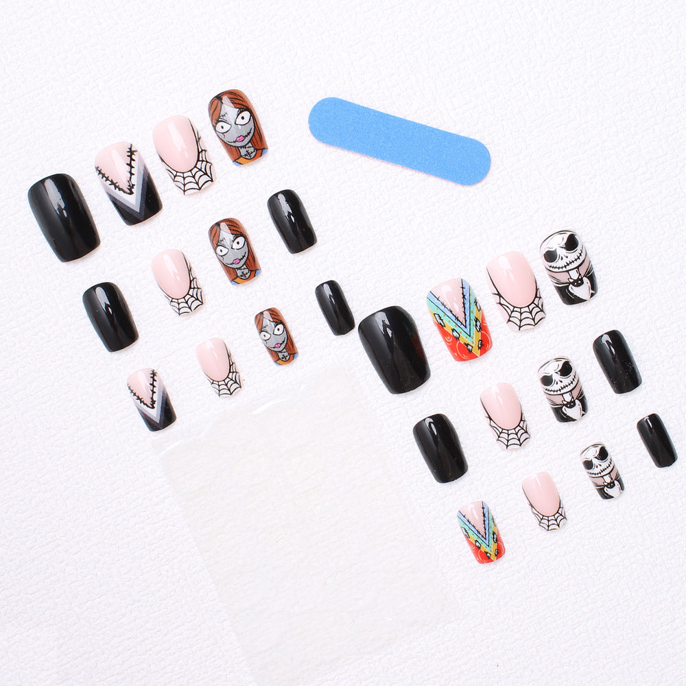 Artificial Nail Set with Creative Halloween Motifs and Playful 3D Designs Stornfield