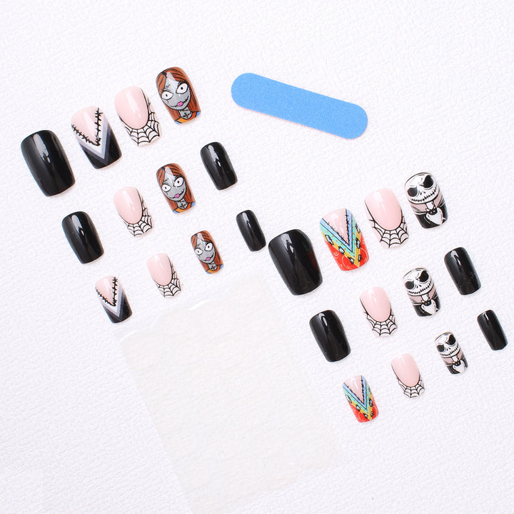 Artificial Nail Set with Creative Halloween Motifs and Playful 3D Designs Stornfield