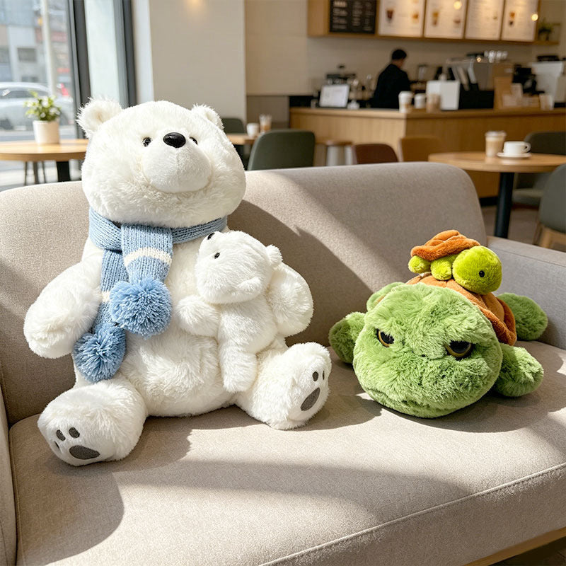 Plush Turtle with Nesting Baby on Shell Cuddle Pillow Stornfield