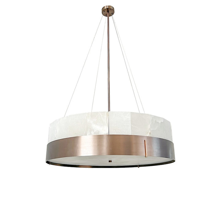 Modern Pendant Chandelier with Alabaster Accents
