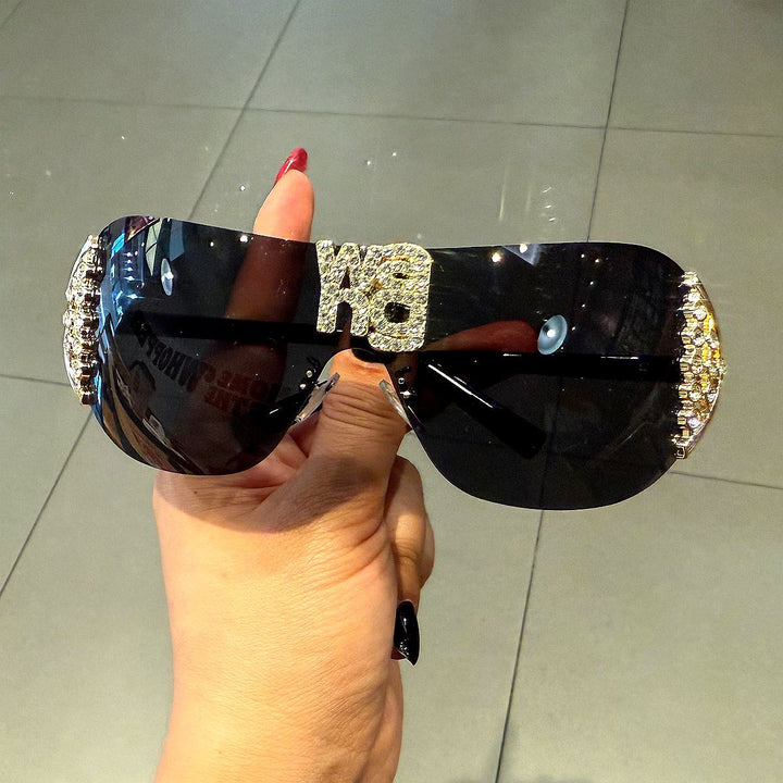 Women's Fashion Oversized Sunglasses with Rhinestone Applications Stornfield