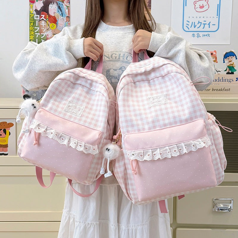 Cute Checkered Pattern Backpack Stornfield