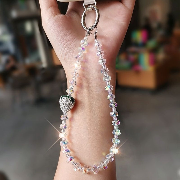 Strawberry-Themed Beaded Charm Keychain Stornfield
