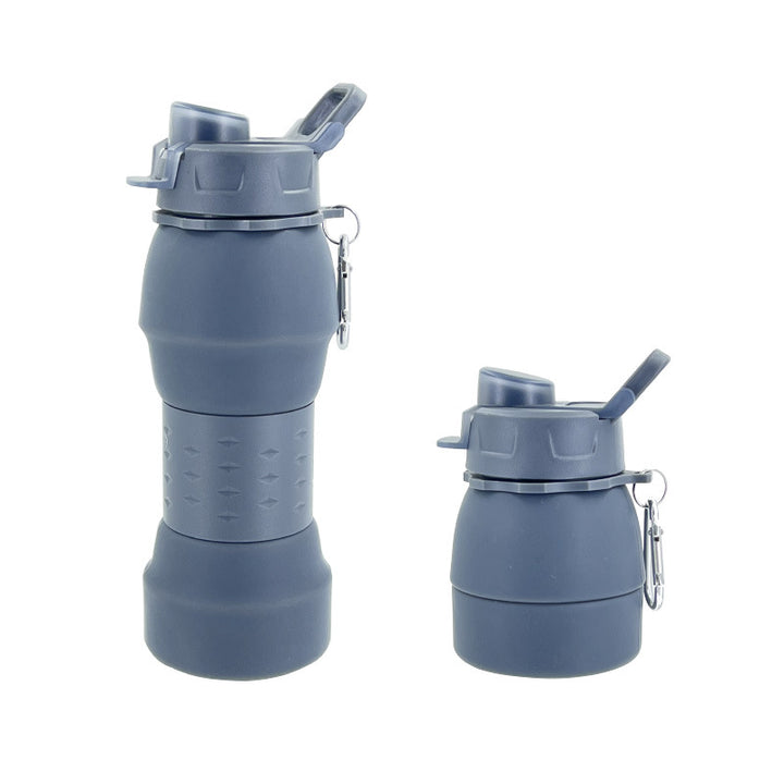 Unisex Silicone Water Bottle with Carabiner Hook and Folding Mechanism Stornfield