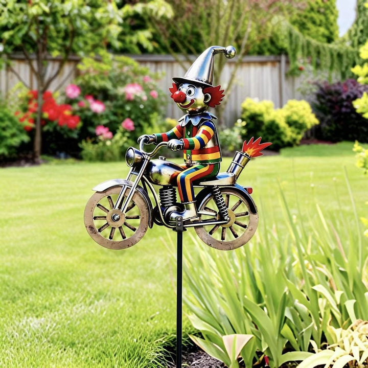 Garden Decor Clown Riding Motorcycle Stornfield