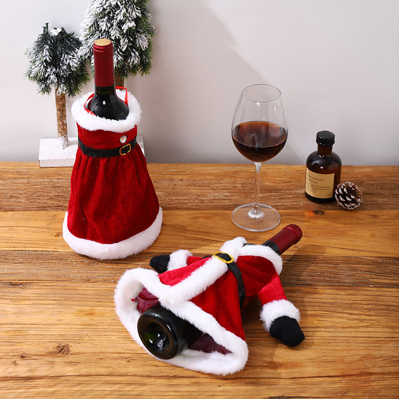 Decorative wine bottle cover in Santa Claus look Stornfield
