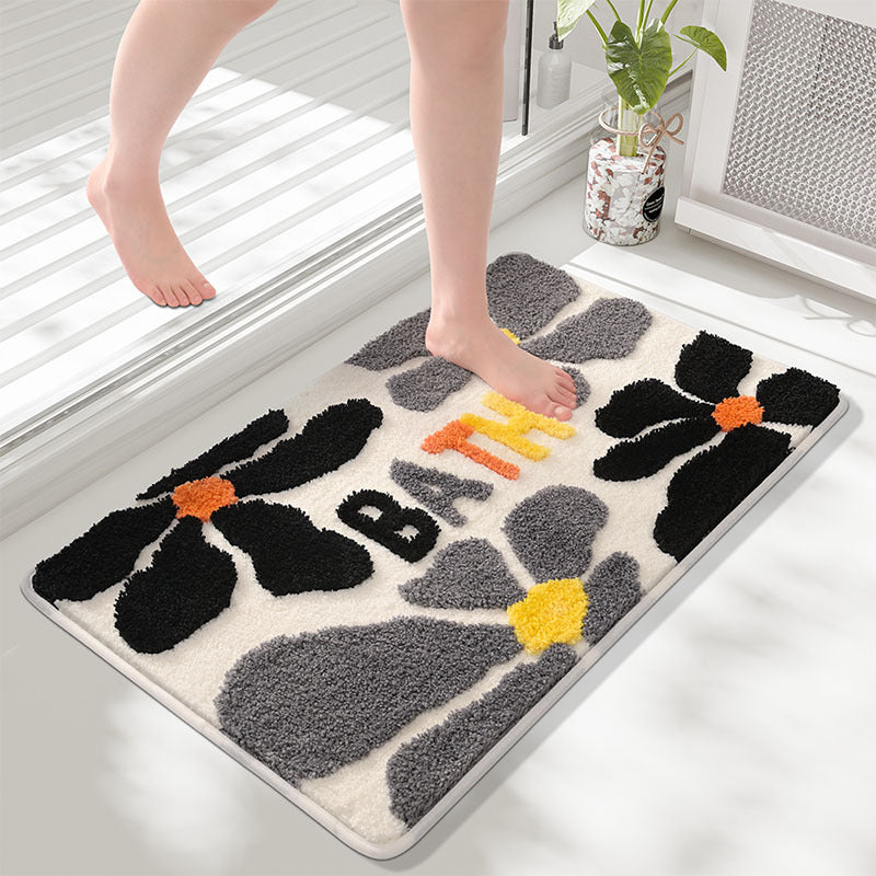 Floral-Themed Memory Foam Bath Mat Stornfield