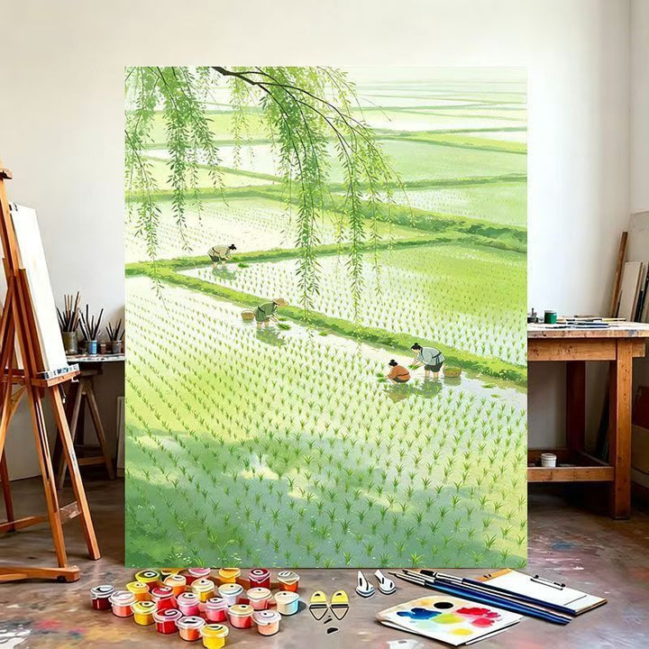 Rice Field Landscape Canvas Art Stornfield
